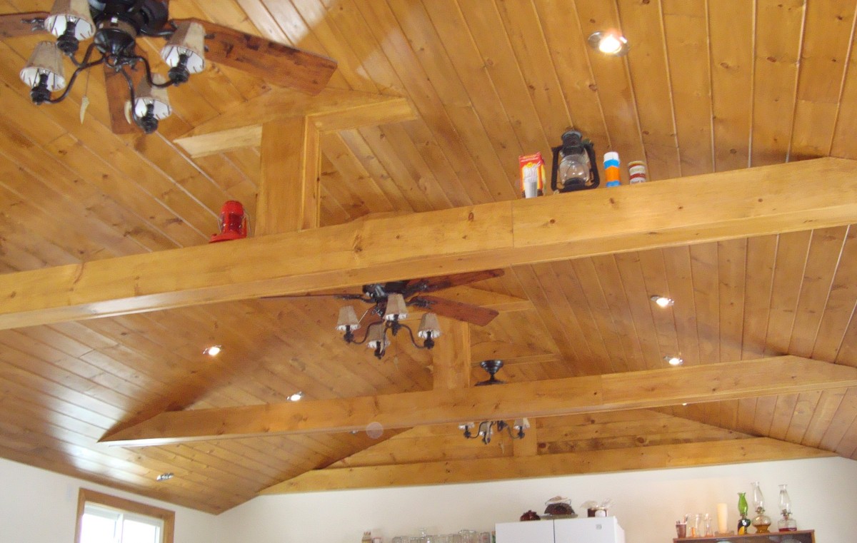 Knotty Pine Ceiling And Beams Jmt Custom Carpentry